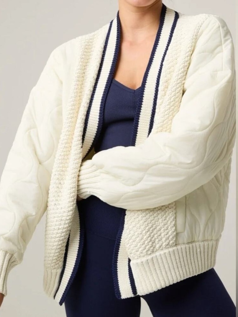 OFFLINE by Aerie Nylon and Knit Sweater Cardigan Jacket XL NWT
